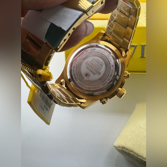 Limited edition 18k Gold Vermeil Mens Invicta Watch, best gift for men, original - Picture 4 of 8